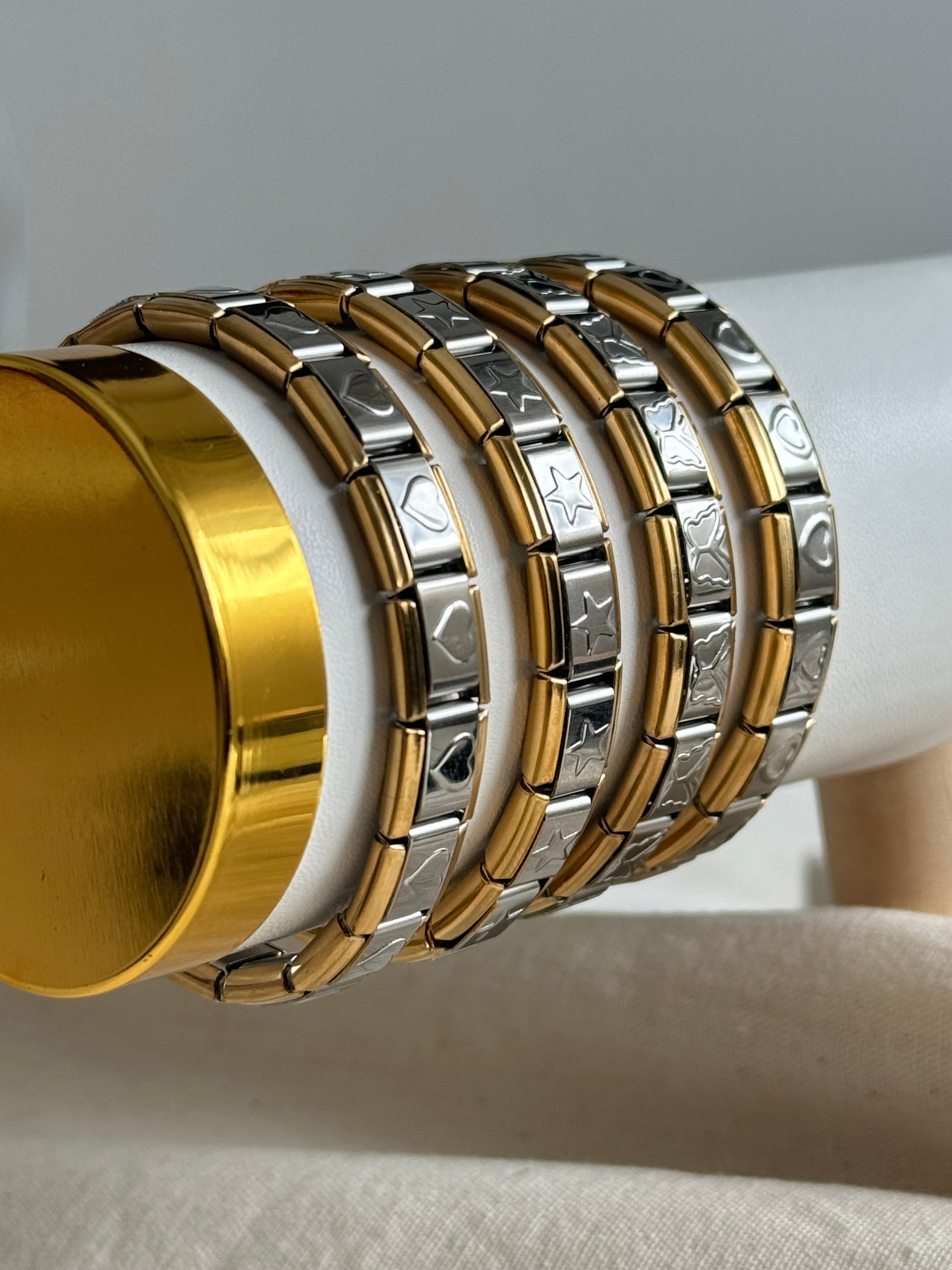 Pulsera Italian Silver + Gold