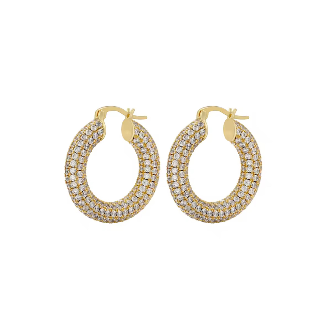 Chunky Pave Hoops