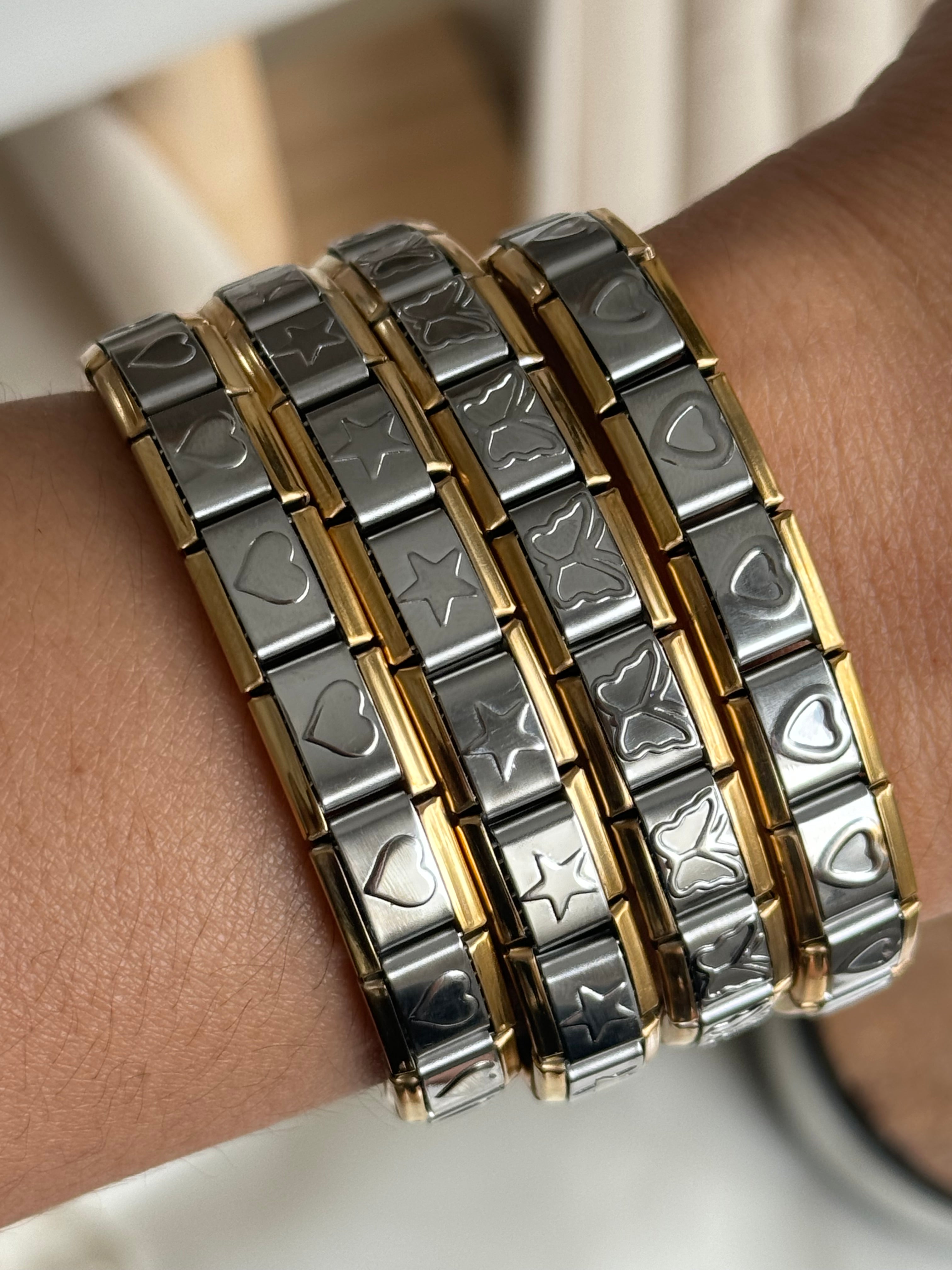 Pulsera Italian Silver + Gold