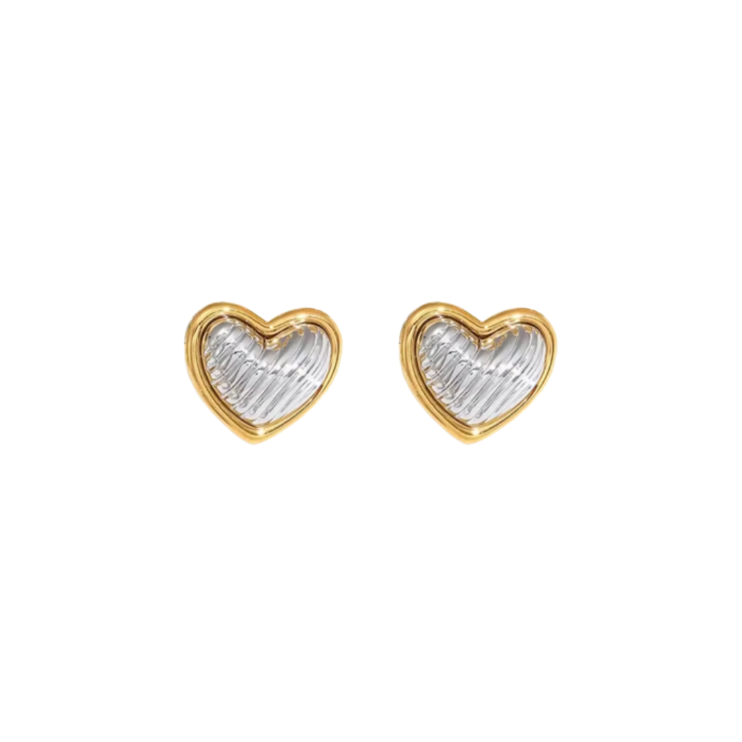 Aretes Two Tone Love