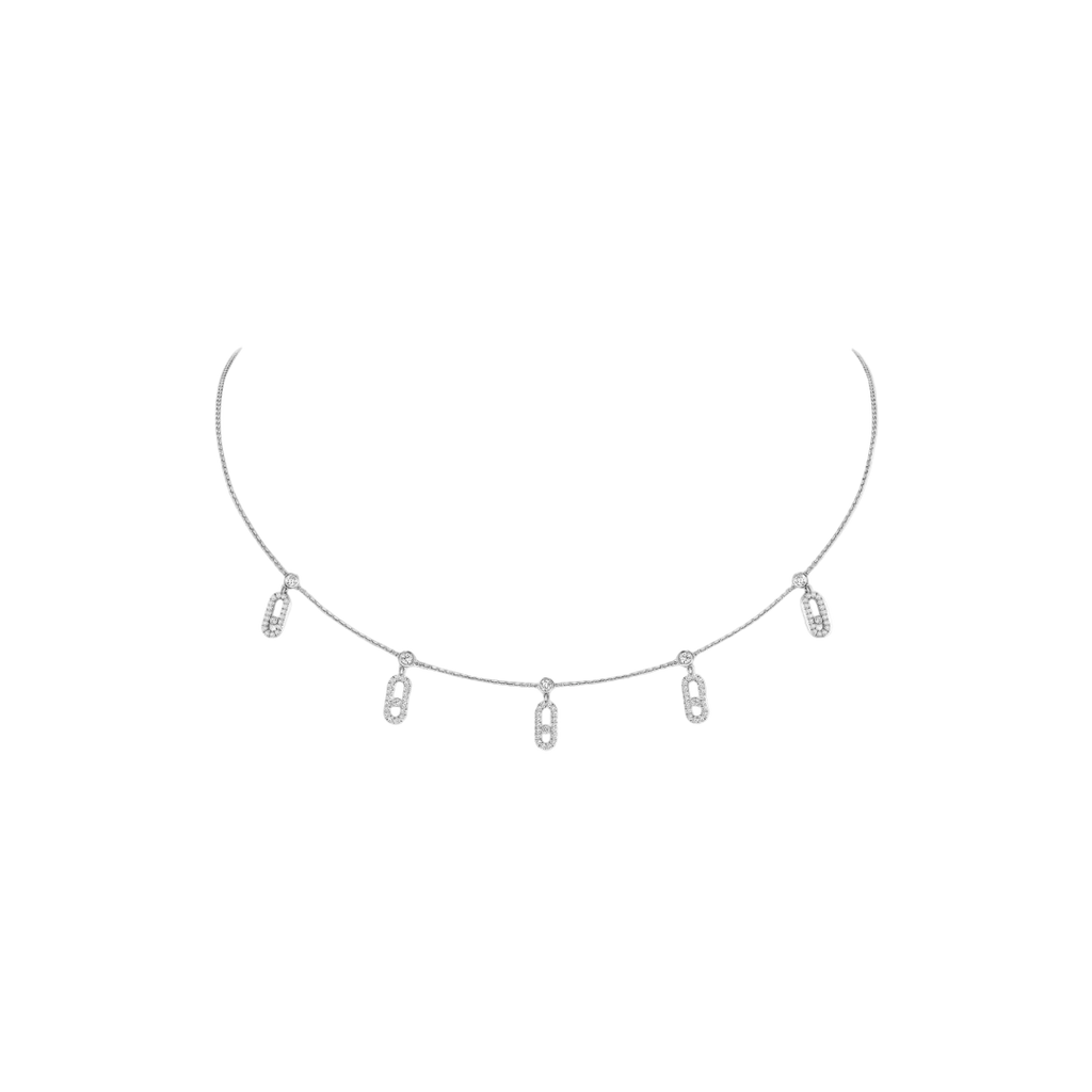 Pave Drop Chocker Silver