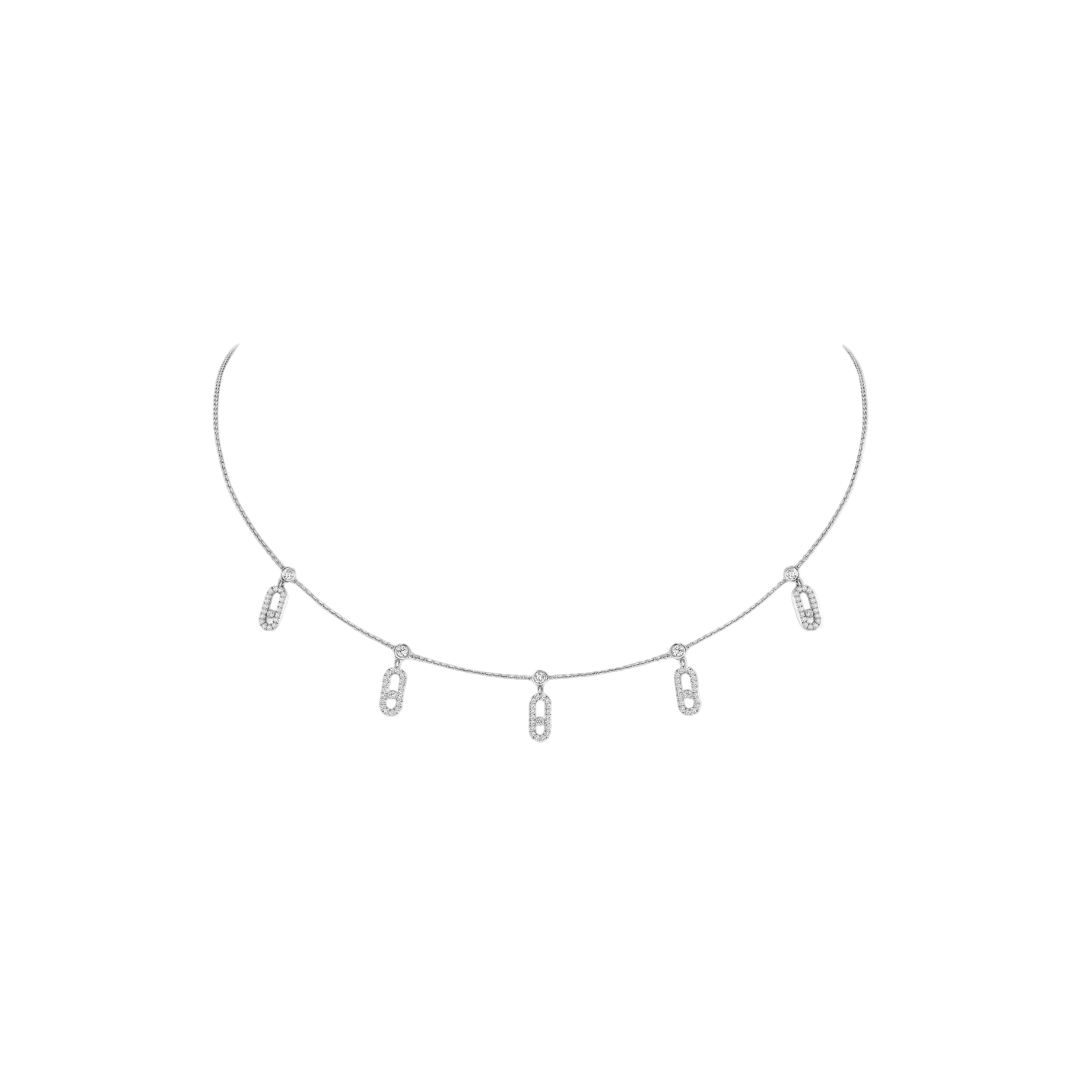 Pave Drop Chocker Silver