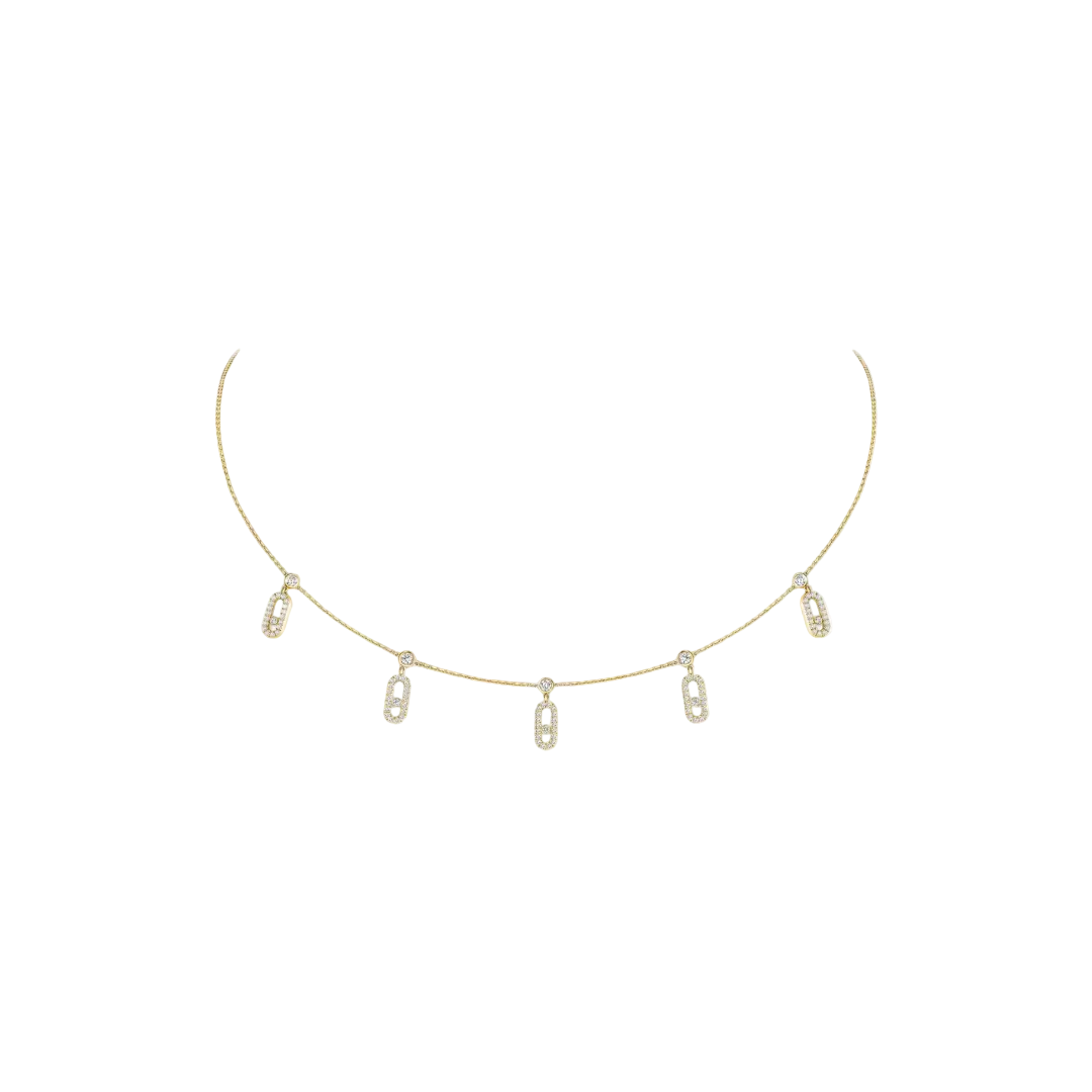 Pave Drop Chocker Gold