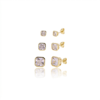 Bezel Square Earrings