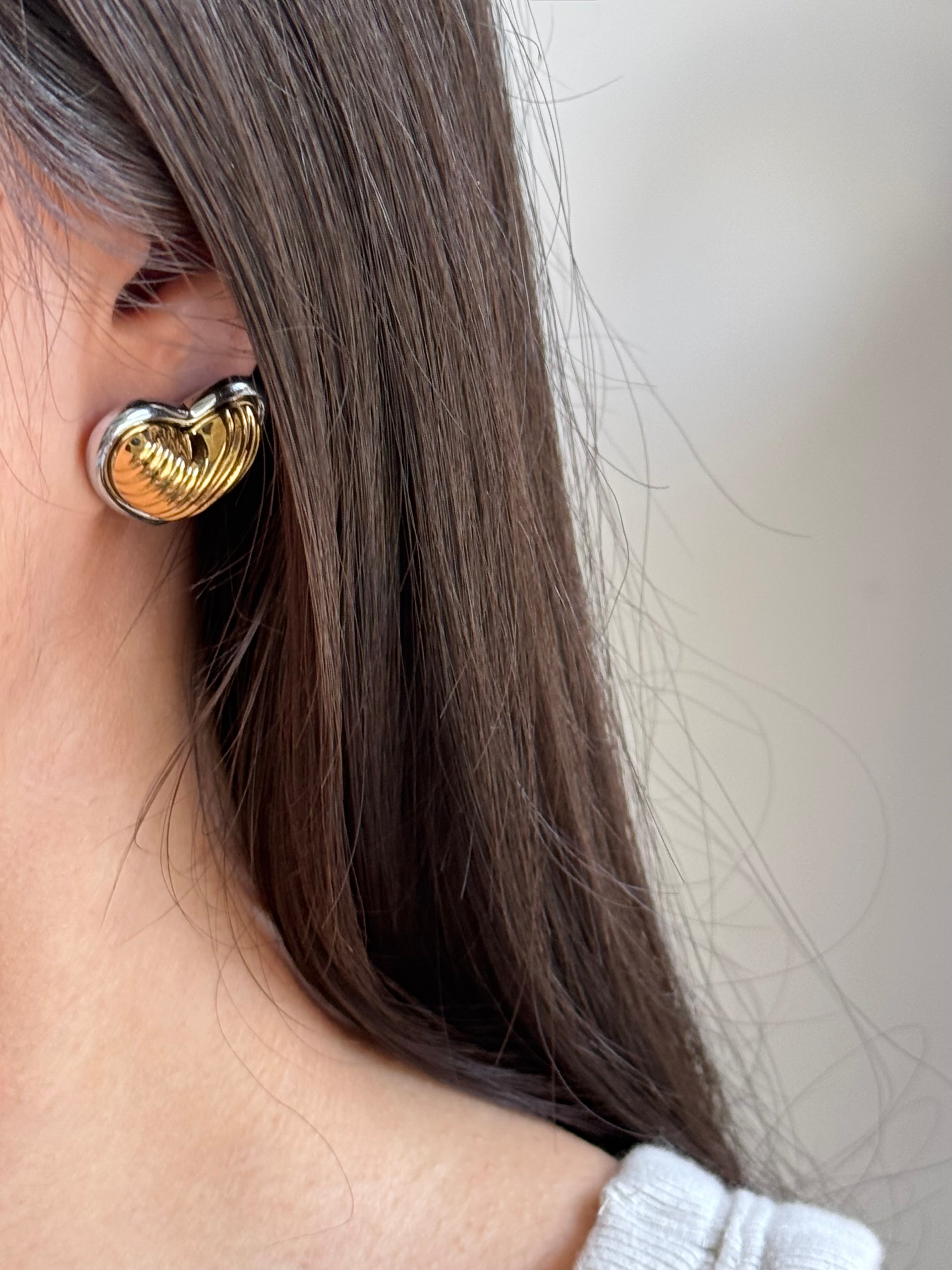 Aretes Two Tone Love