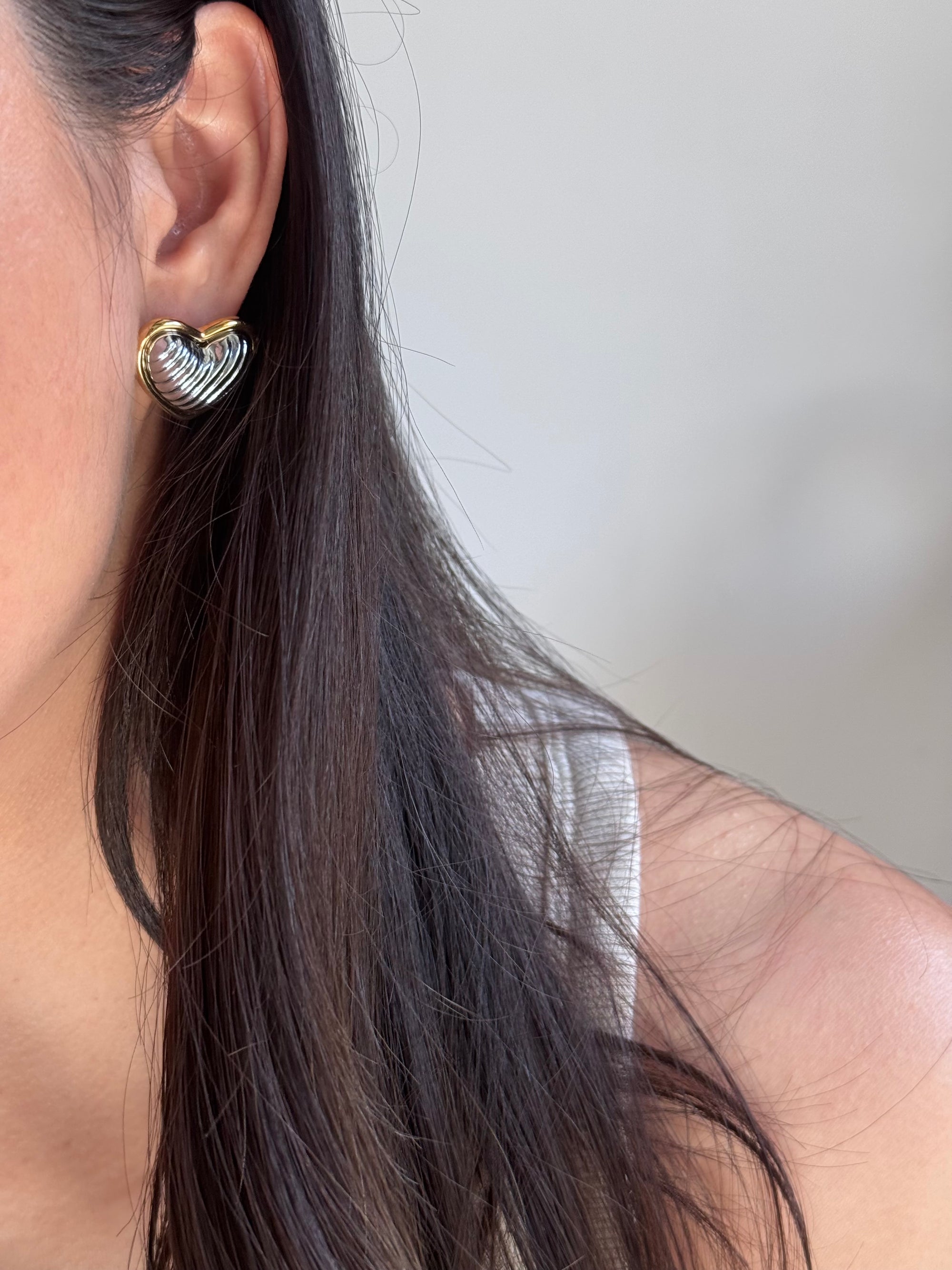 Aretes Two Tone Love