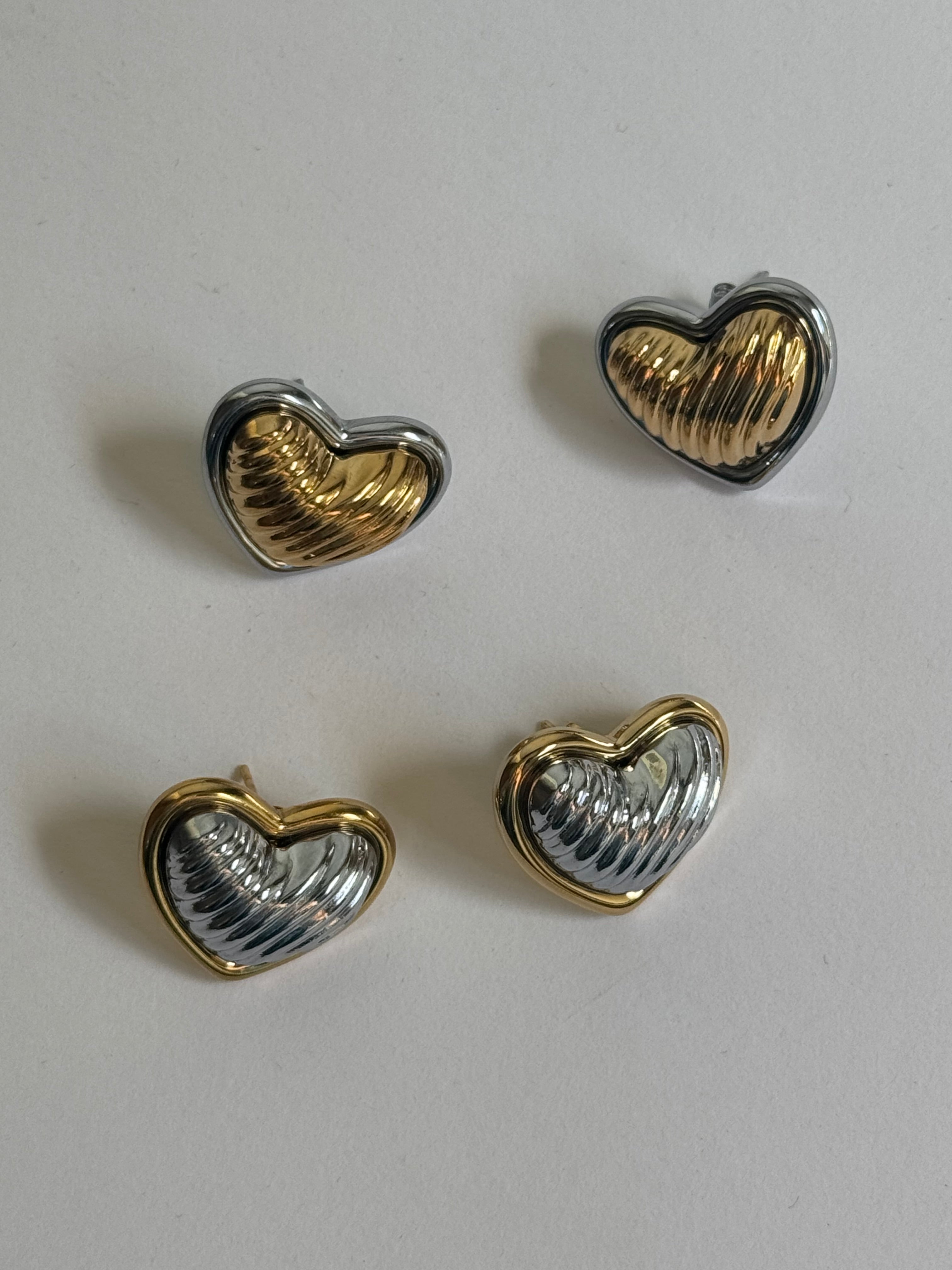 Aretes Two Tone Love