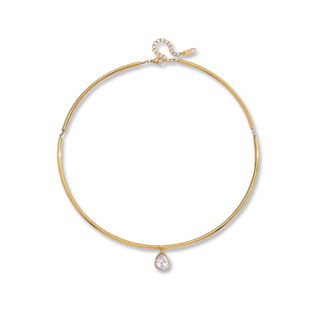 Contour Pear Necklace