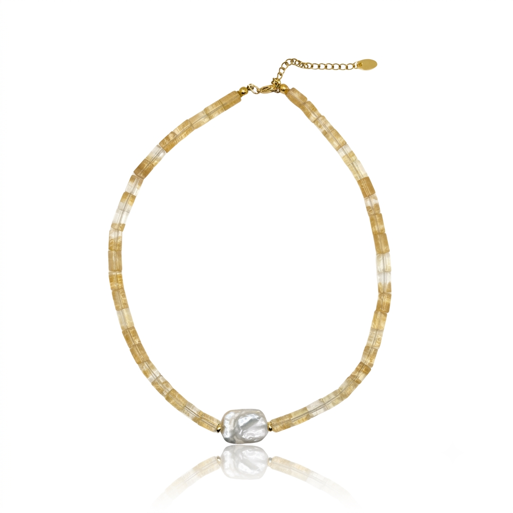 Yellow Glass Necklace