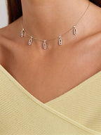 Pave Drop Chocker Gold