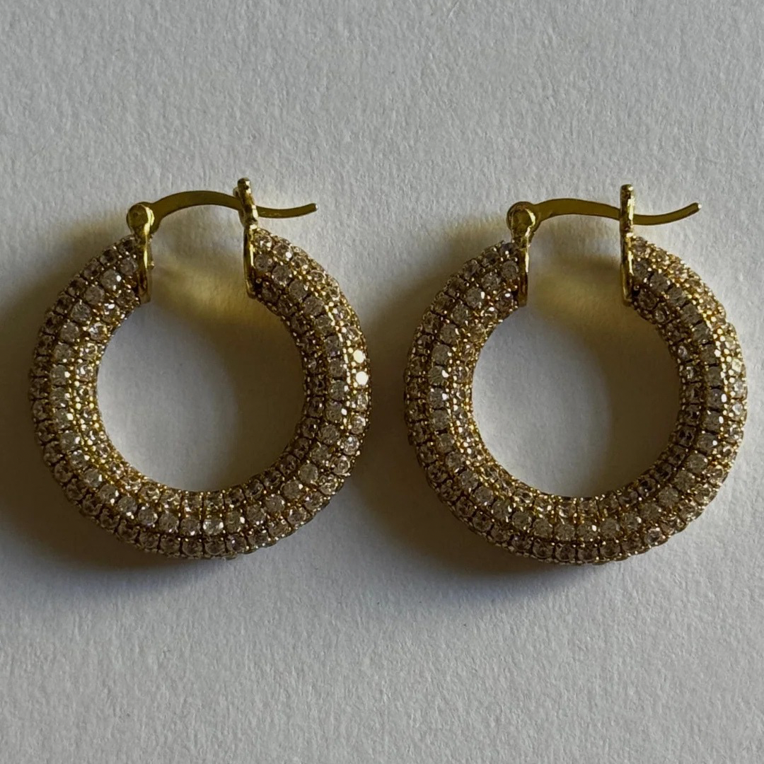 Chunky Pave Hoops